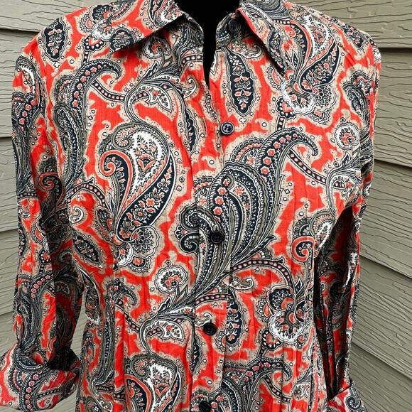 Liz & Co Paisley Button Down shirt, women’s size S - Picture 1 of 6